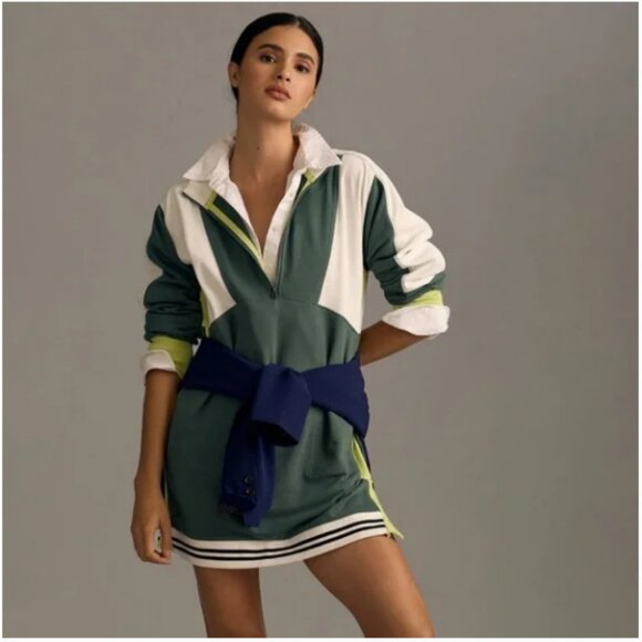 Anthropologie Dresses & Skirts - Daily Practice By Anthropologie Green and White Mini Dress; Size 1X